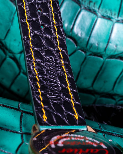 Bespoke Watch Strap in Ombre Green Crocodile