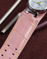 Bespoke Watch Strap in Baby Pink Crocodile