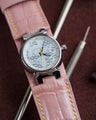 Bespoke Watch Strap in Baby Pink Crocodile