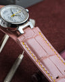 Bespoke Watch Strap in Baby Pink Crocodile
