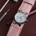 Bespoke Watch Strap in Baby Pink Crocodile