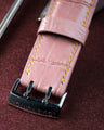 Bespoke Watch Strap in Baby Pink Crocodile