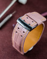 Bespoke Watch Strap in Baby Pink Crocodile