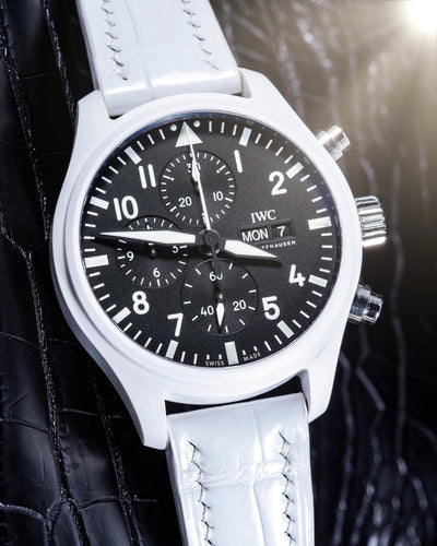 Bespoke Watch Strap in White Crocodile
