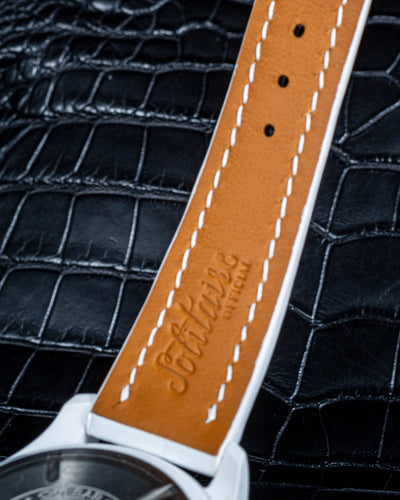 Bespoke Watch Strap in White Crocodile