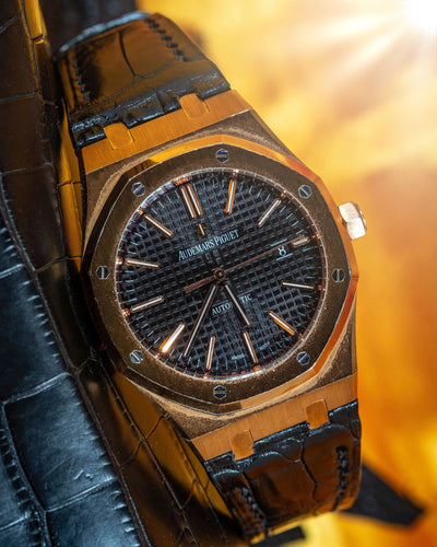 Bespoke Watch Strap in Black Crocodile