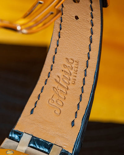 Bespoke Watch Strap in Black Crocodile