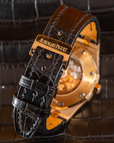 Bespoke Watch Strap in Black Crocodile