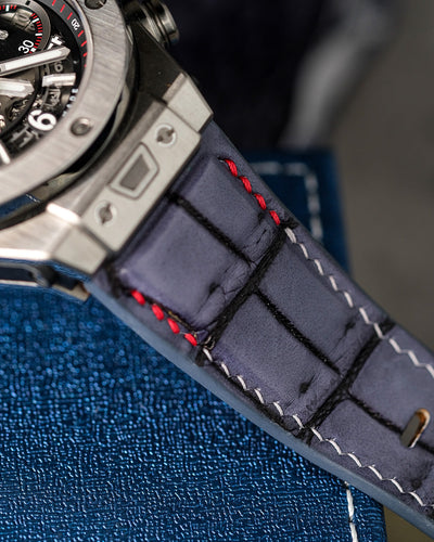 Bespoke Watch Strap in Grey Rubbed Off Crocodile