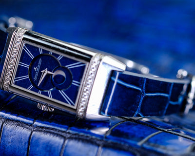Bespoke Watch Strap In Electric Blue Crocodile
