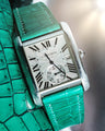 Bespoke Watch Strap in Emerald Green Crocodile