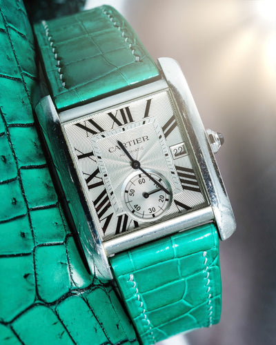 Bespoke Watch Strap in Emerald Green Crocodile