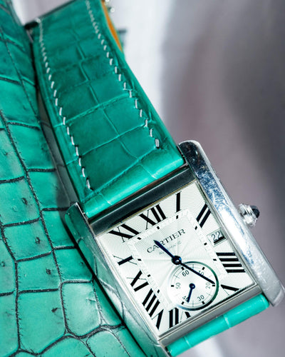 Bespoke Watch Strap in Emerald Green Crocodile