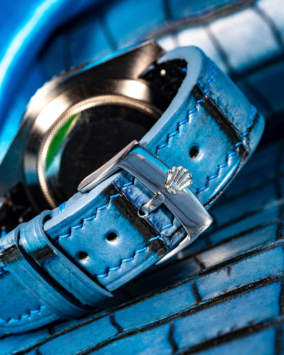 Bespoke Watch Strap in Ceramic Blue Alligator