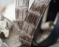 Bespoke Reversible Belt in Natural Himalayan Crocodile & Black Epsom