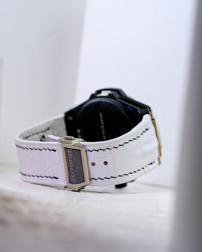 Bespoke Watch Strap in White Crocodile