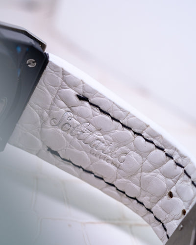 Bespoke Watch Strap in White Crocodile