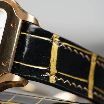 Bespoke Watch Strap in Black Gold Alligator