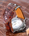 Bespoke Watch Strap in 2 Tone Dark Brown Crocodile
