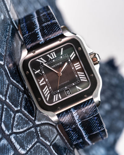 Bespoke Watch Strap in Denim Crocodile