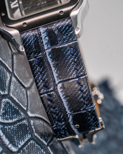 Bespoke Watch Strap in Denim Crocodile
