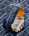 Bespoke Watch Strap in Denim Crocodile
