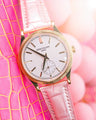 Bespoke Watch Strap in Baby Pink Crocodile