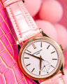 Bespoke Watch Strap in Baby Pink Crocodile