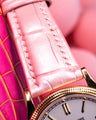 Bespoke Watch Strap in Baby Pink Crocodile