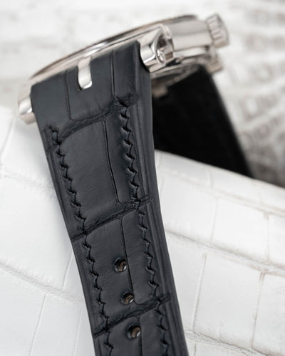 Bespoke Watch Strap in Matte Black Alligator