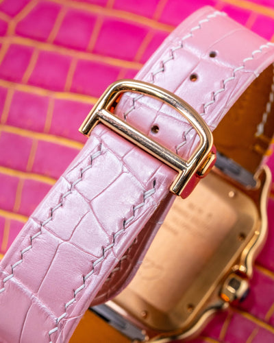 Bespoke Watch Strap in Baby Pink Crocodile