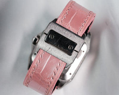 Bespoke Watch Strap in Baby Pink Crocodile