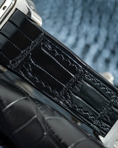 Bespoke Watch Strap in Jet Black Crocodile