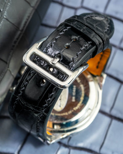 Bespoke Watch Strap in Jet Black Crocodile
