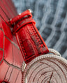 Bespoke Watch Strap in Red Himalayan Crocodile