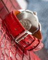 Bespoke Watch Strap in Red Himalayan Crocodile