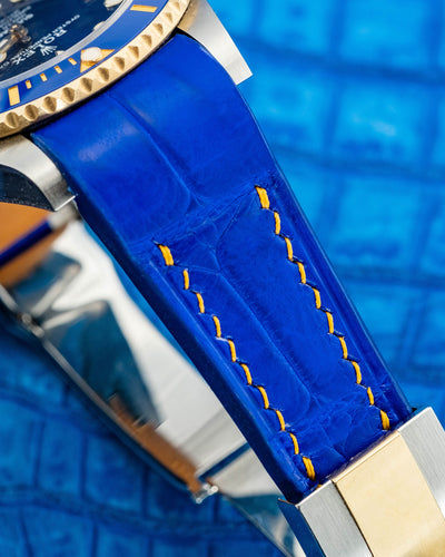 Bespoke Watch Strap in Electric Blue Crocodile