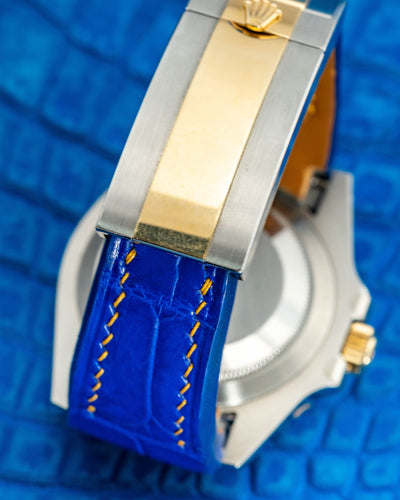 Bespoke Watch Strap in Electric Blue Crocodile