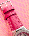 Bespoke Watch Strap in Fuchsia Pink Crocodile