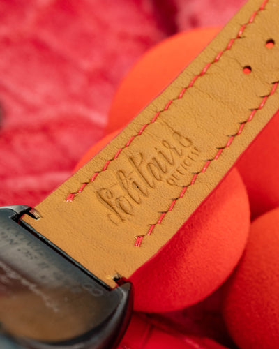 Bespoke Watch Strap in Red Himalayan Crocodile