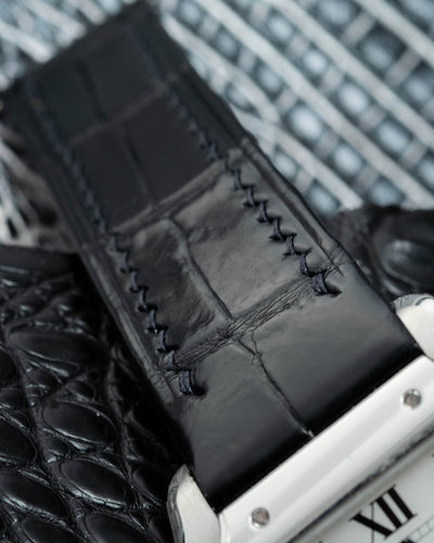 Bespoke Watch Strap in Jet Black Crocodile