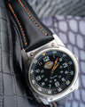 Bespoke Bund Strap in Black Chevre