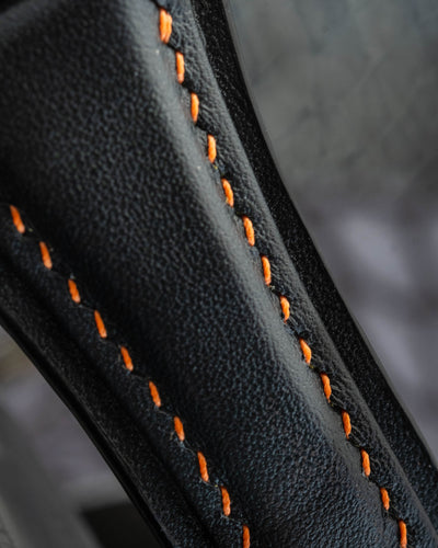 Bespoke Bund Strap in Black Chevre