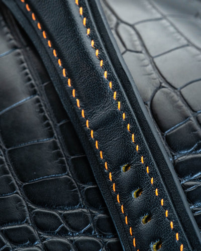 Bespoke Bund Strap in Black Chevre