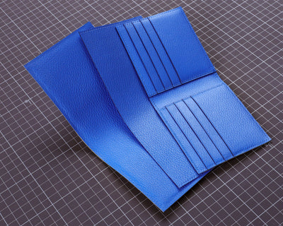 Bespoke Bifold Wallet in Royal Blue Chèvre