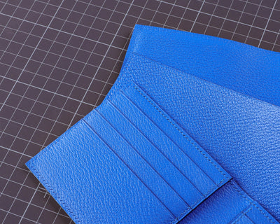 Bespoke Bifold Wallet in Royal Blue Chèvre