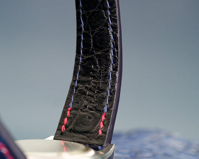 Bespoke Watch Strap in Tie Dye Blue Crocodile