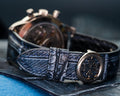 Bespoke Watch Strap in Denim Crocodile