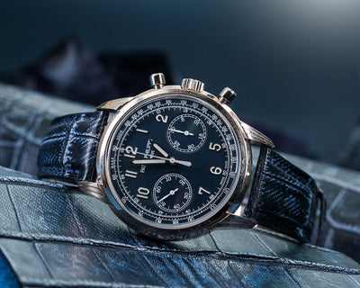 Bespoke Watch Strap in Denim Crocodile