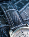 Bespoke Watch Strap in Denim Crocodile